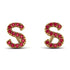 Personalised Initial Ruby Earrings - Gloria No. 10