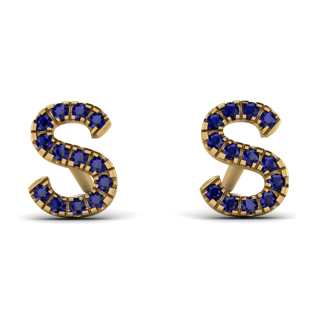 Personalised Initial Sapphire Earrings - Gloria No. 13
