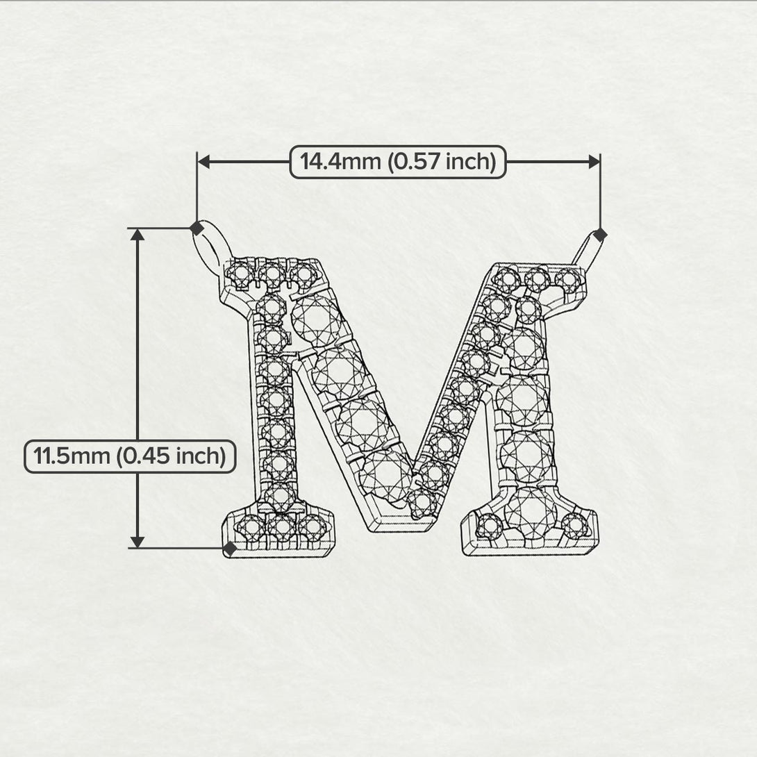Diamond Gold Initial Necklace - M
