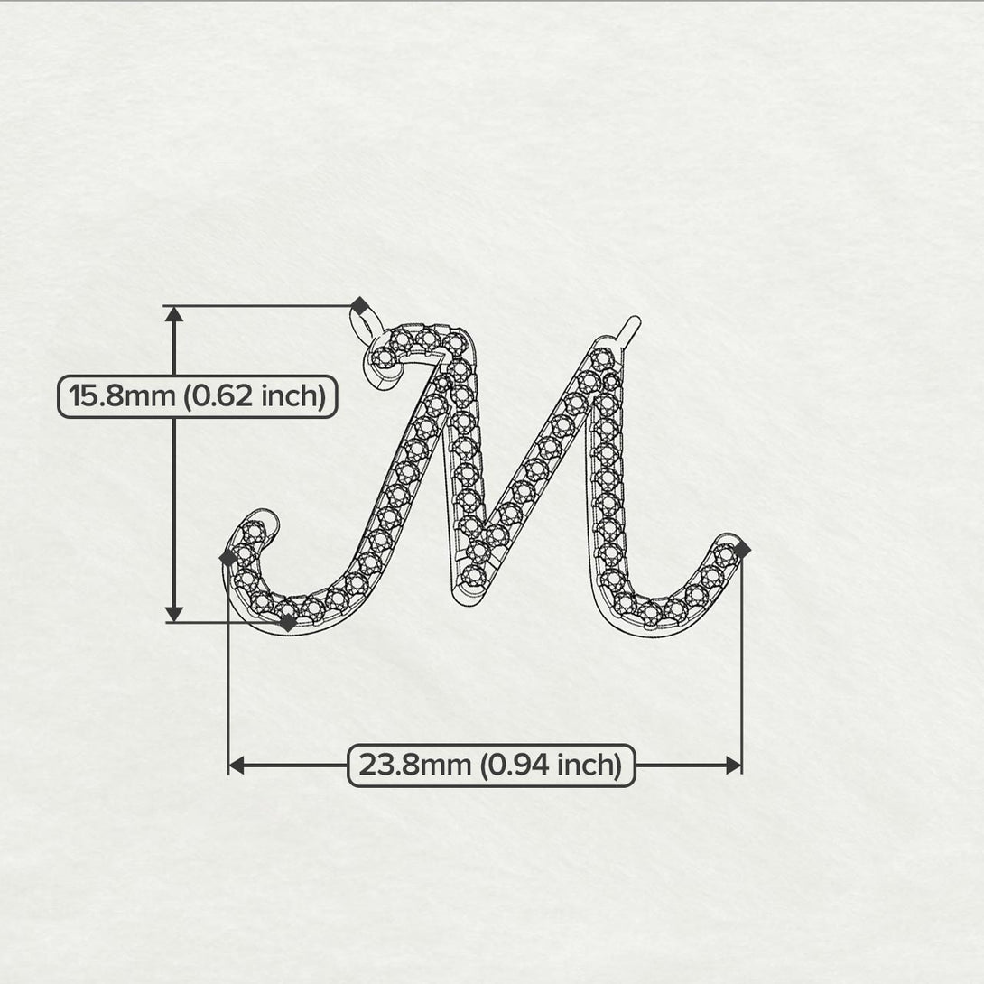 Diamond Gold Letter Necklace - M