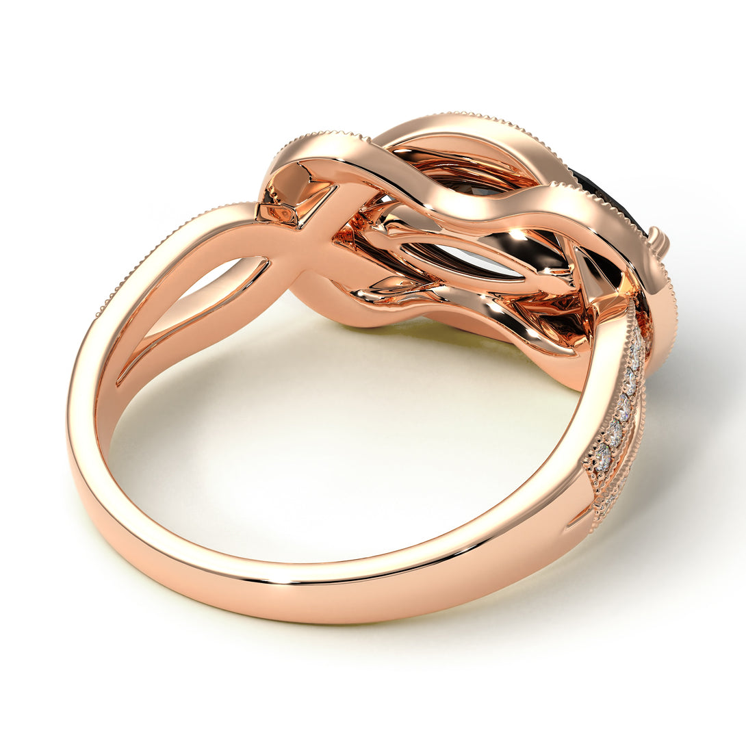 Milgrain Marquise Black Diamond Engagement Ring - Marley No. 8
