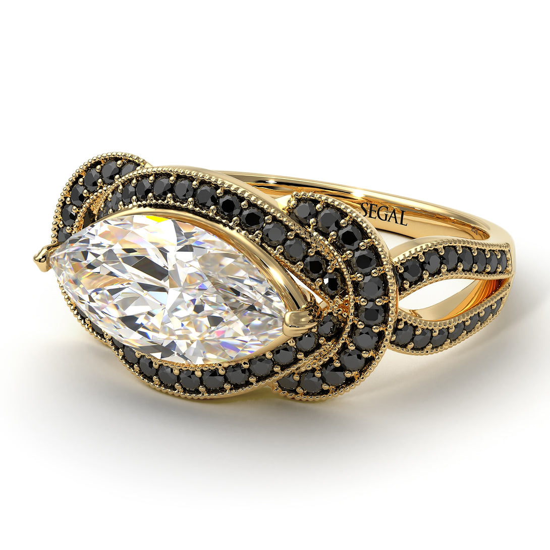 Milgrain Marquise Diamond Engagement Ring - Marley No. 31