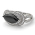 Milgrain Marquise Black Diamond Engagement Ring - Marley No. 9