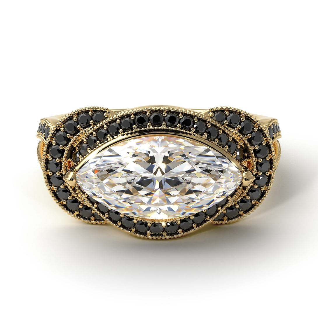 Milgrain Marquise Diamond Engagement Ring - Marley No. 31