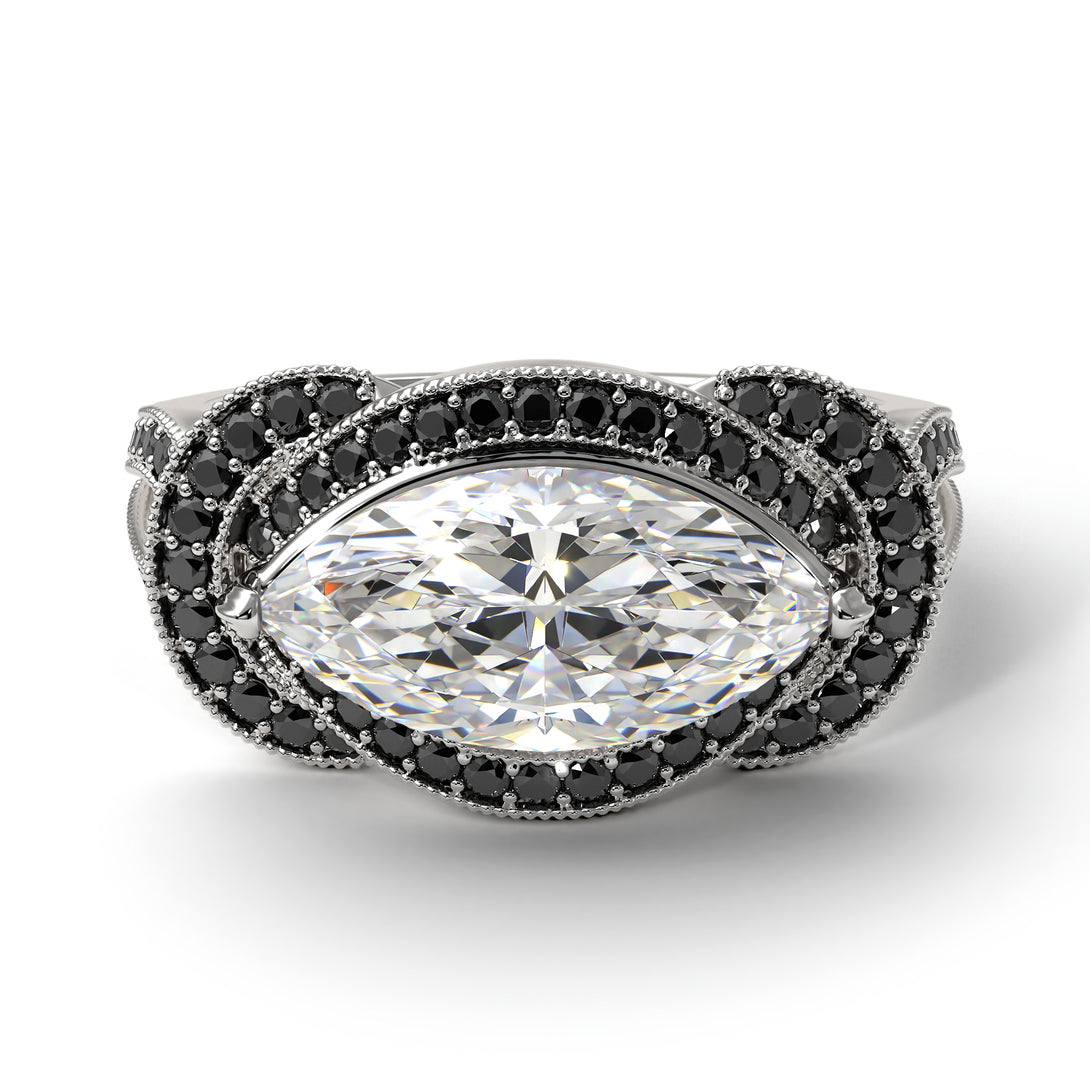 Milgrain Marquise Diamond Engagement Ring - Marley No. 33