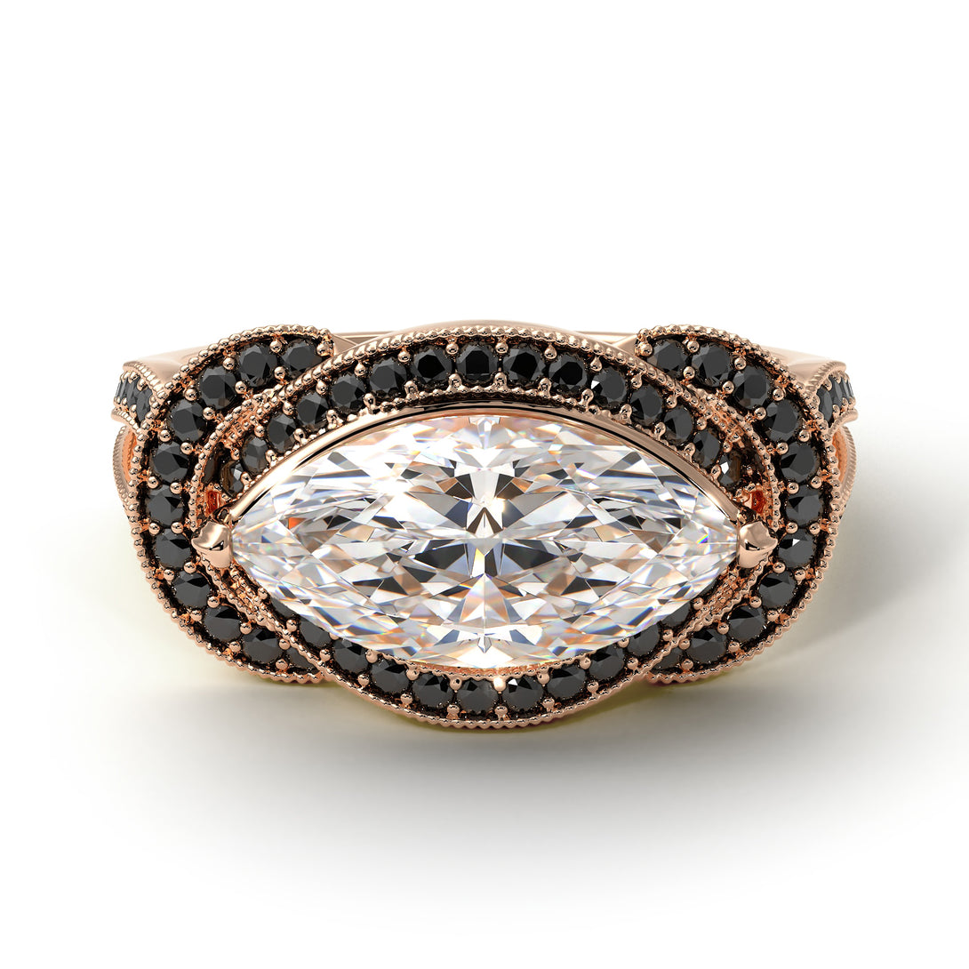 Milgrain Marquise Diamond Engagement Ring - Marley No. 32