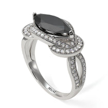 Milgrain Marquise Black Diamond Engagement Ring - Marley No. 9 image 1