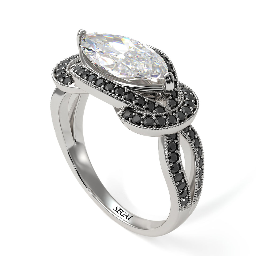 Milgrain Marquise Diamond Engagement Ring - Marley No. 33