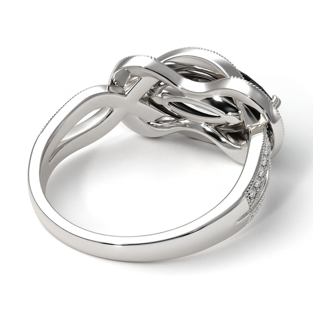 Milgrain Marquise Black Diamond Engagement Ring - Marley No. 9