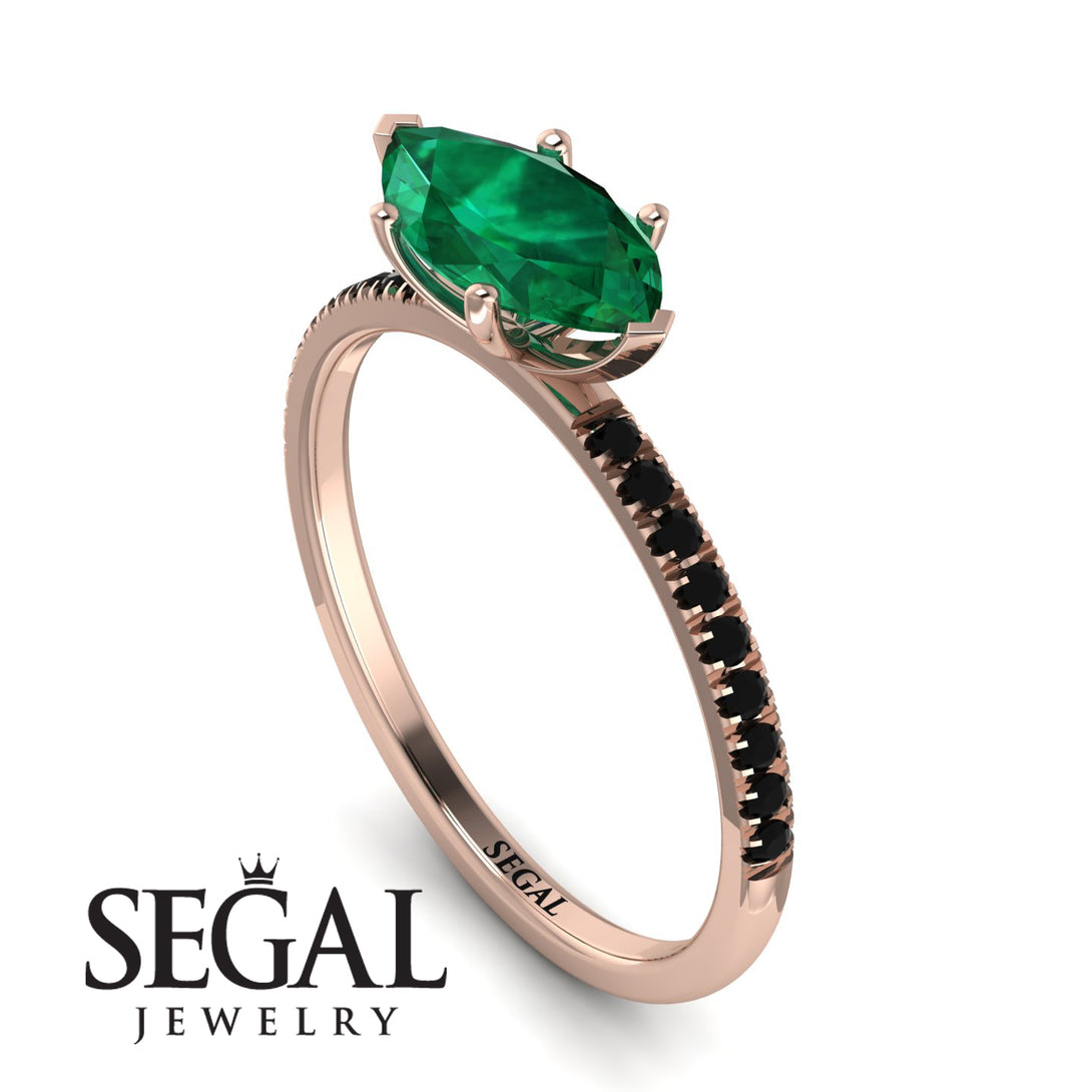 Marqise Emerald Engagement Ring - Lola No. 35