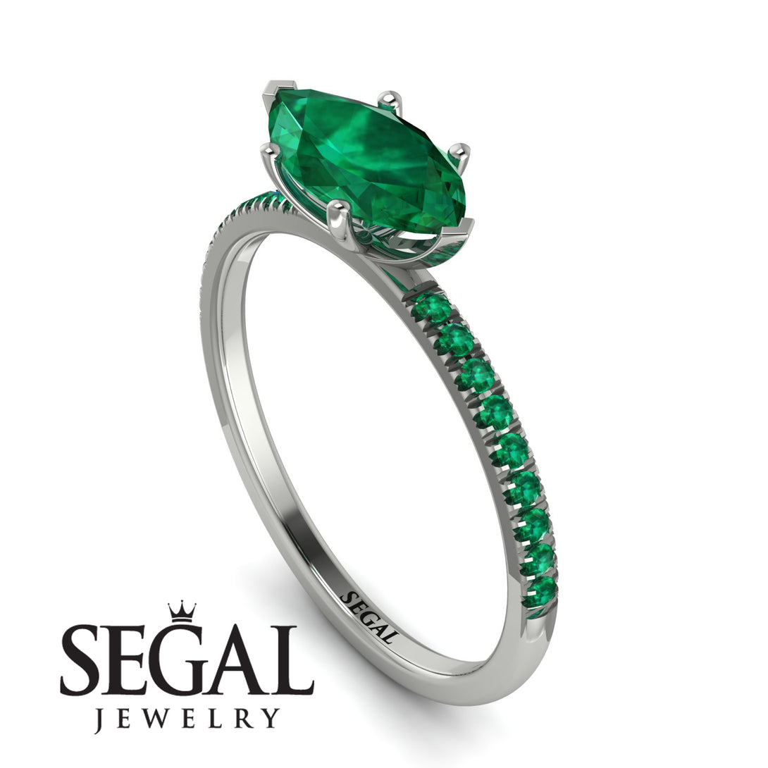 Marqise Emerald Engagement Ring - Lola No. 21