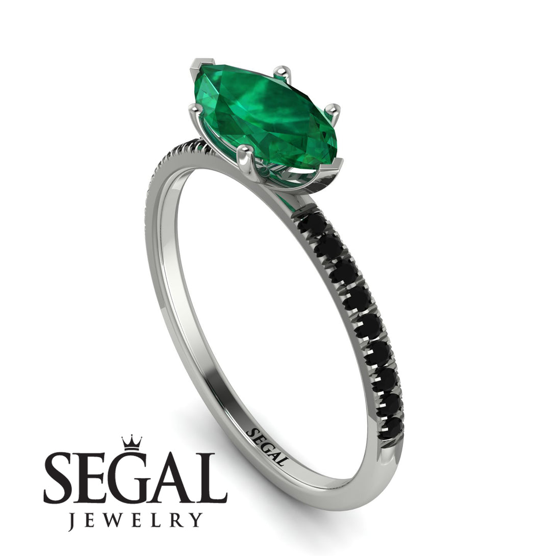 Marqise Emerald Engagement Ring - Lola No. 36