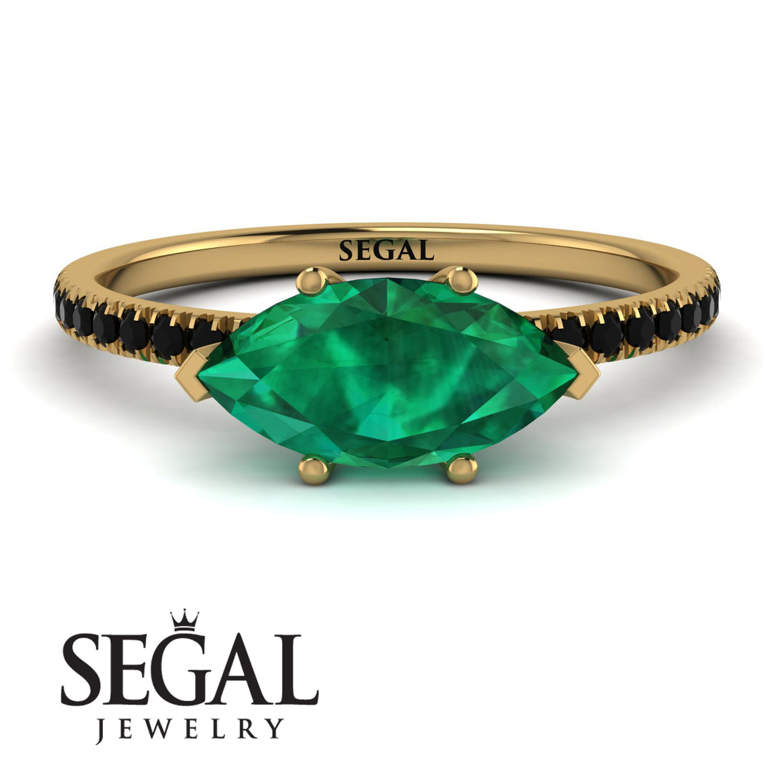 Marqise Emerald Engagement Ring - Lola No. 34