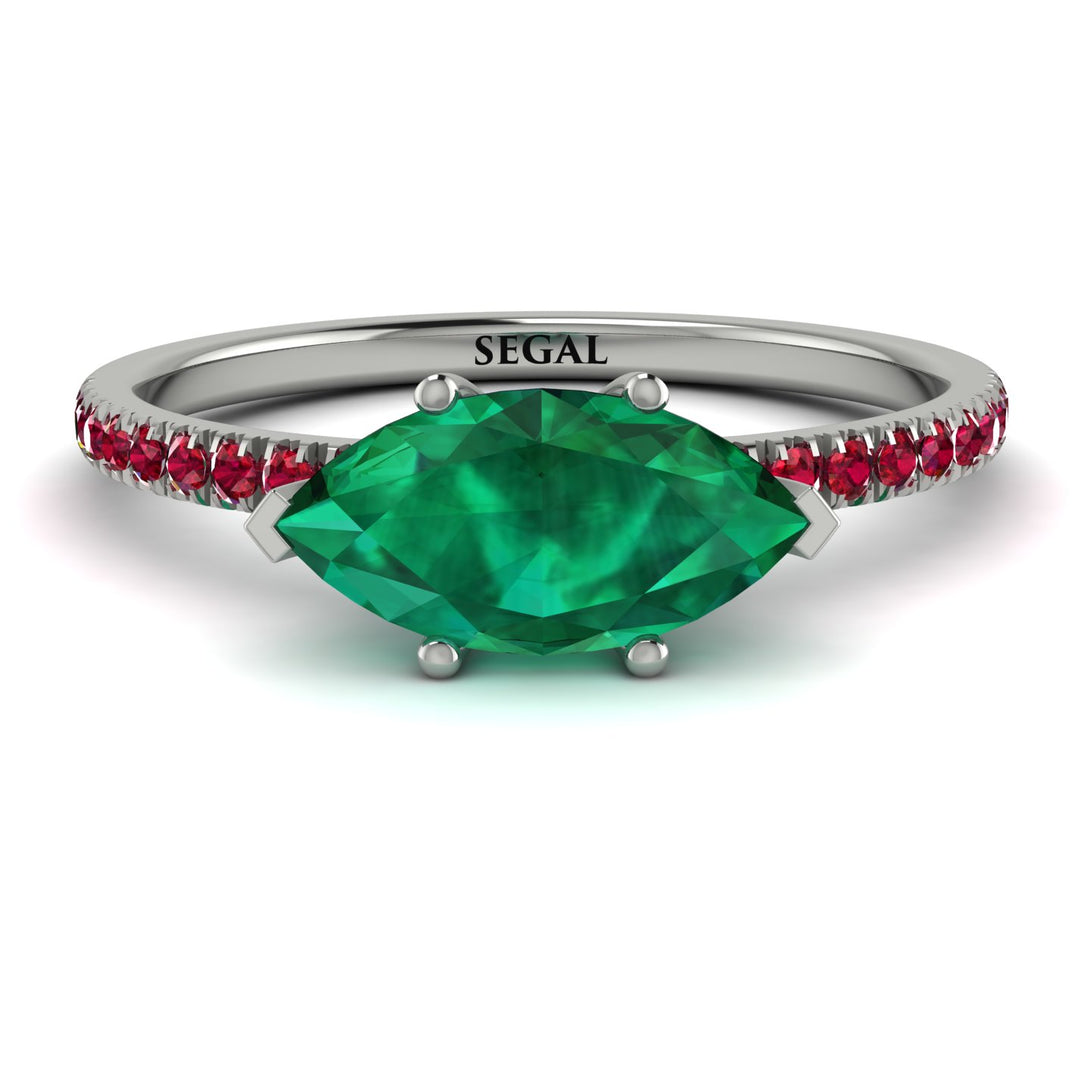 Marqise Emerald Engagement Ring - Lola No. 51
