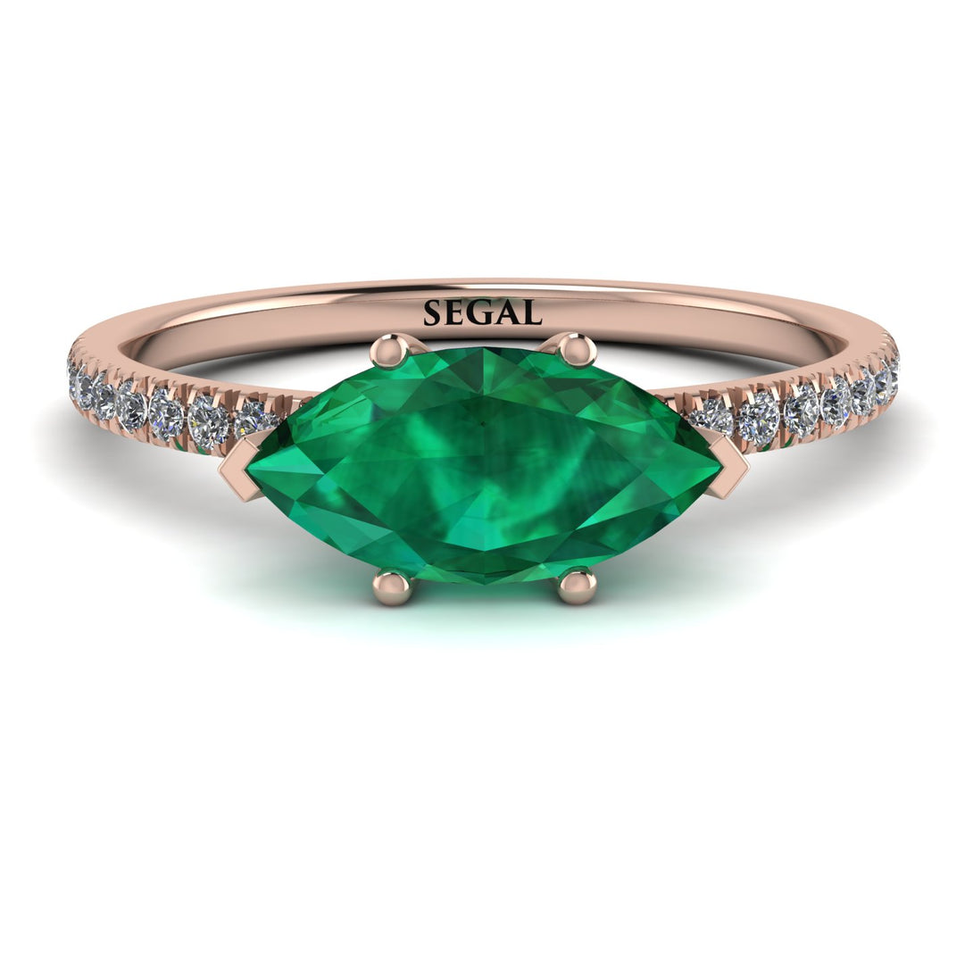 Marqise Emerald Engagement Ring - Lola No. 5
