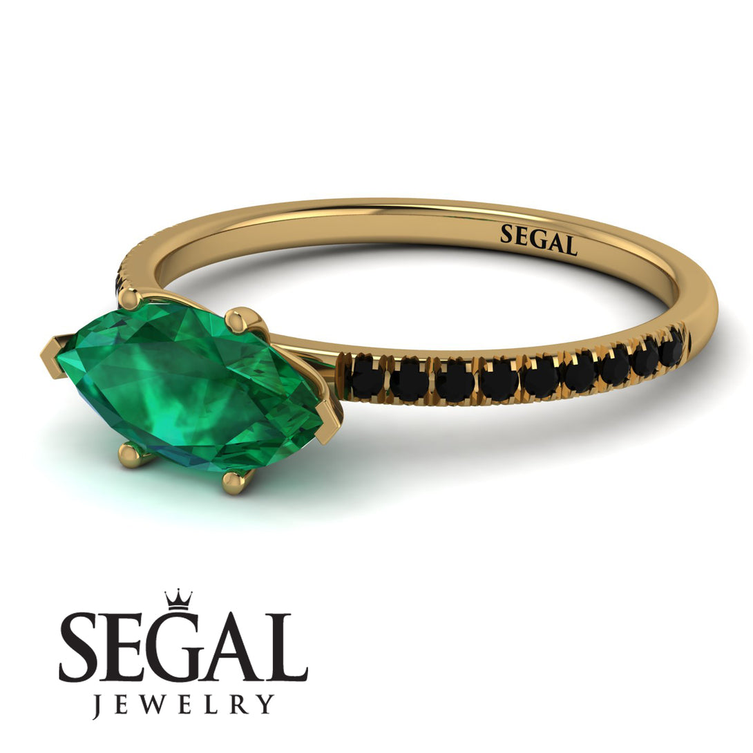 Marqise Emerald Engagement Ring - Lola No. 34