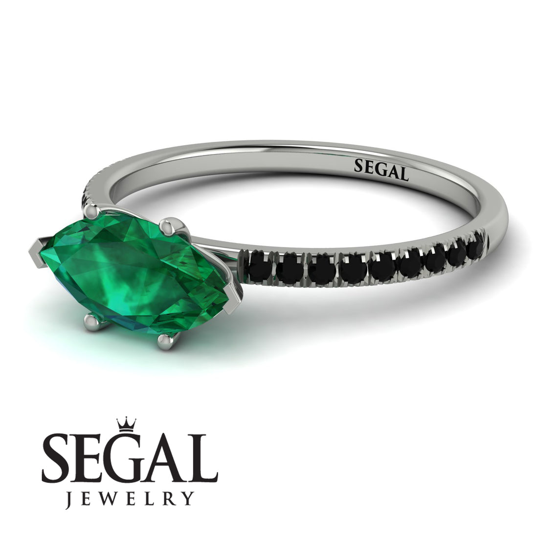 Marqise Emerald Engagement Ring - Lola No. 36