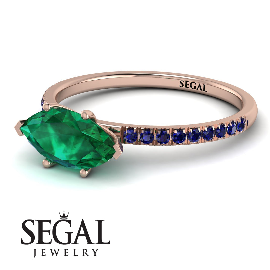 Marqise Emerald Engagement Ring - Lola No. 65