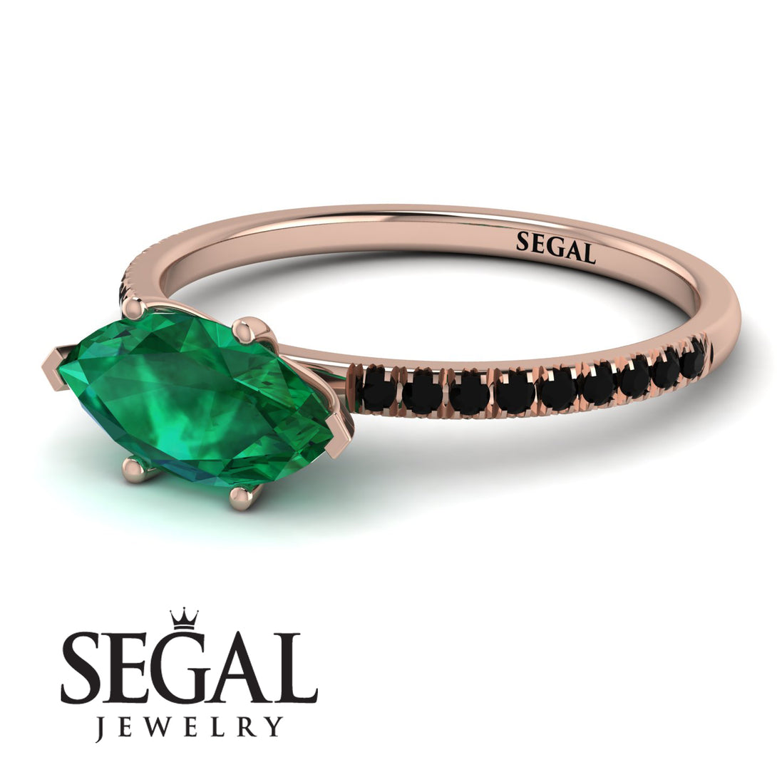 Marqise Emerald Engagement Ring - Lola No. 35