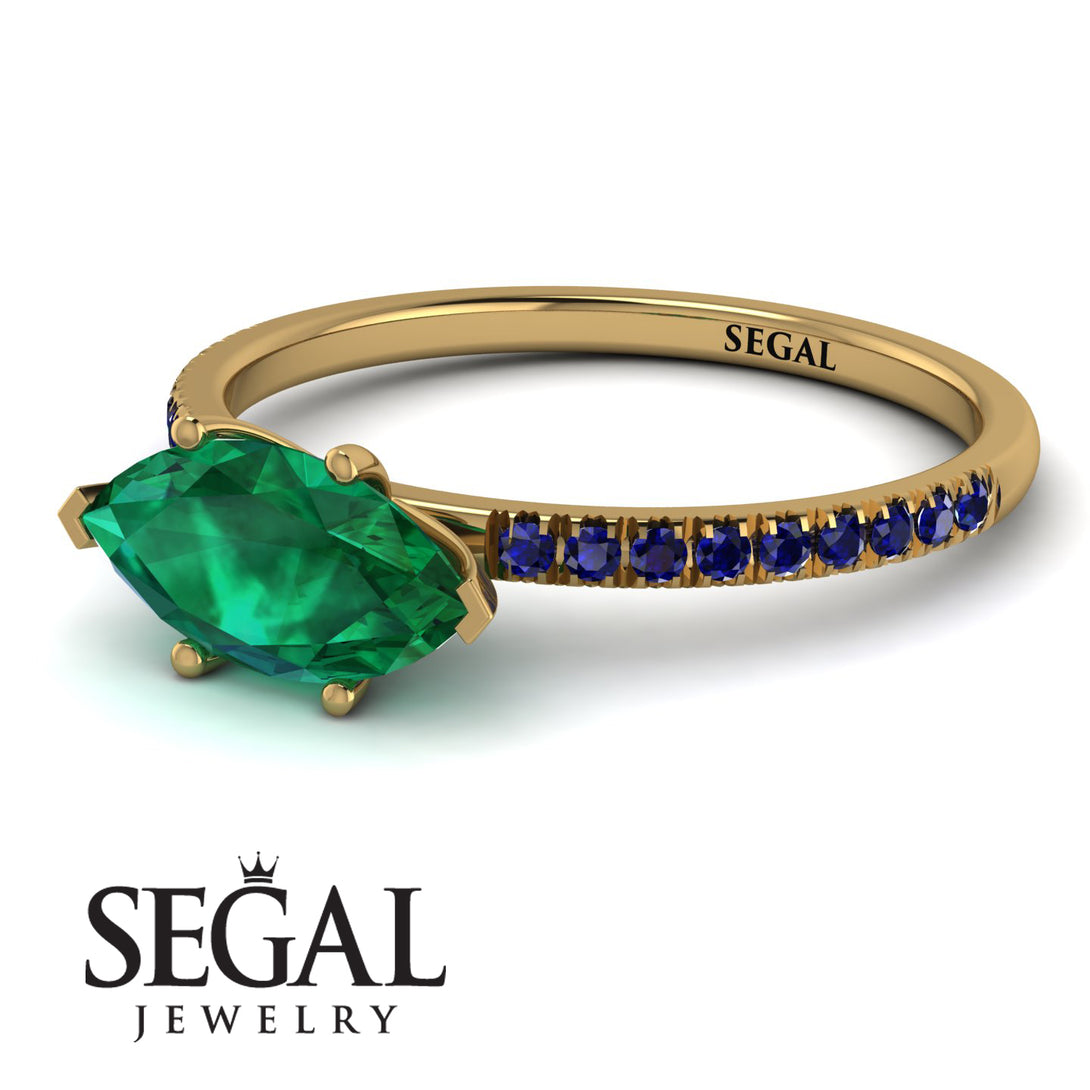 Marqise Emerald Engagement Ring - Lola No. 64