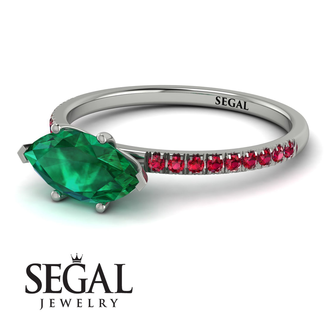 Marqise Emerald Engagement Ring - Lola No. 51