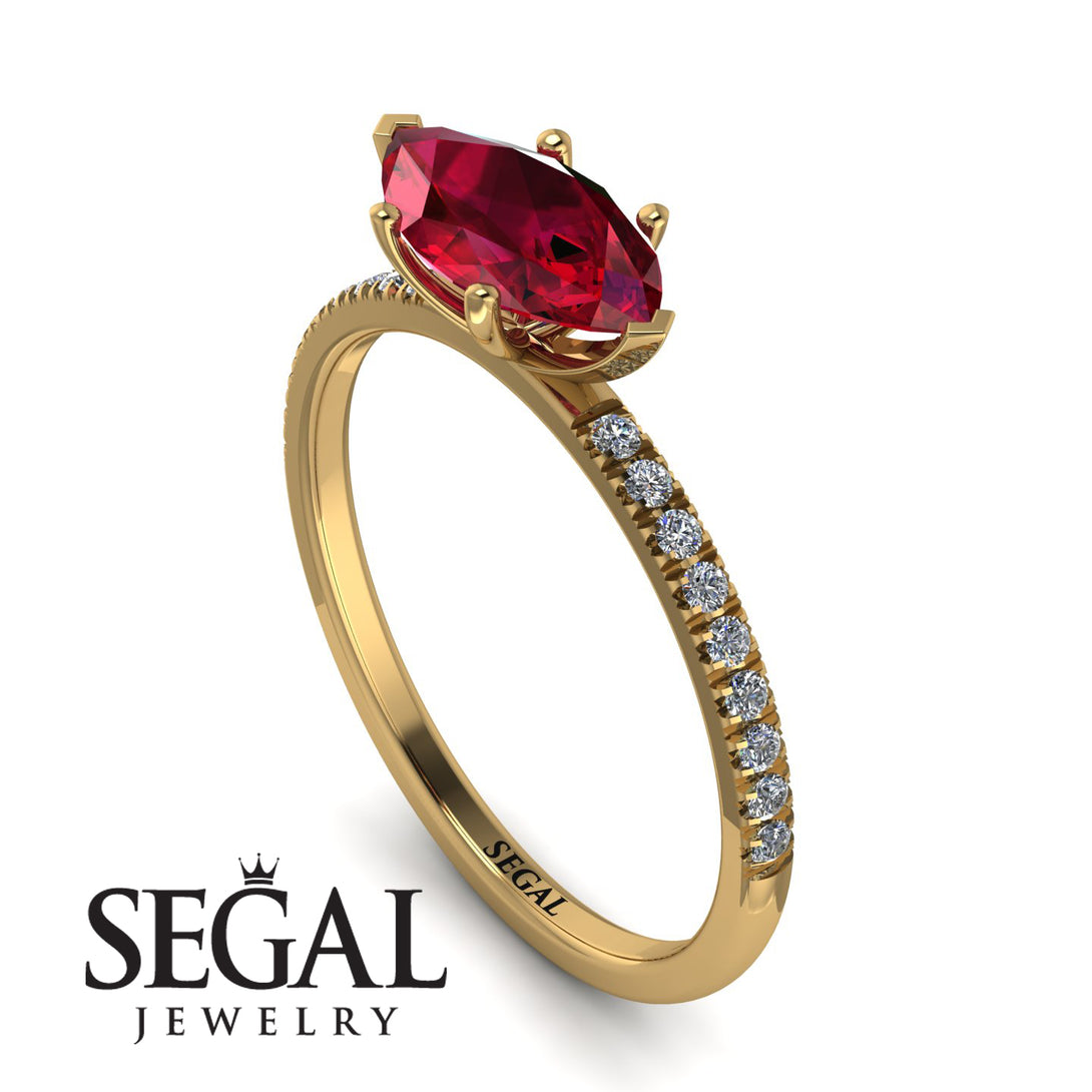 Marqise Ruby Engagement Ring - Lola No. 10