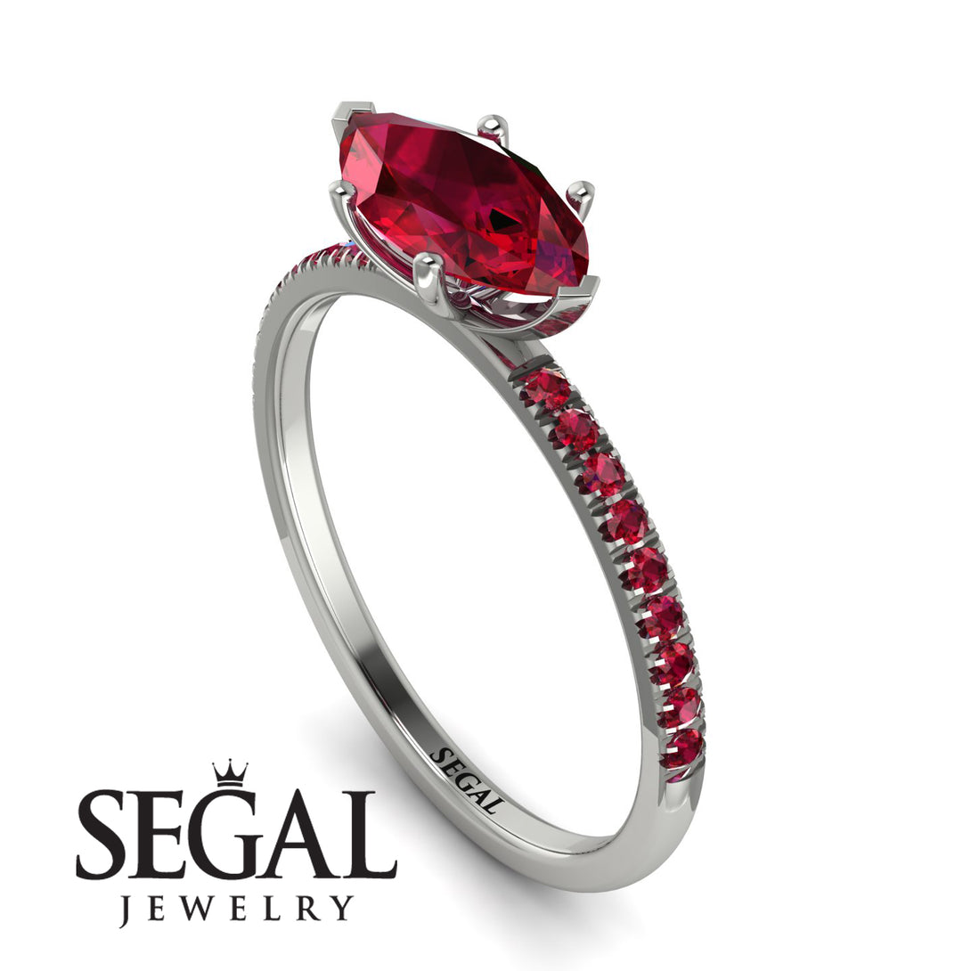 Marqise Ruby Engagement Ring - Lola No. 57