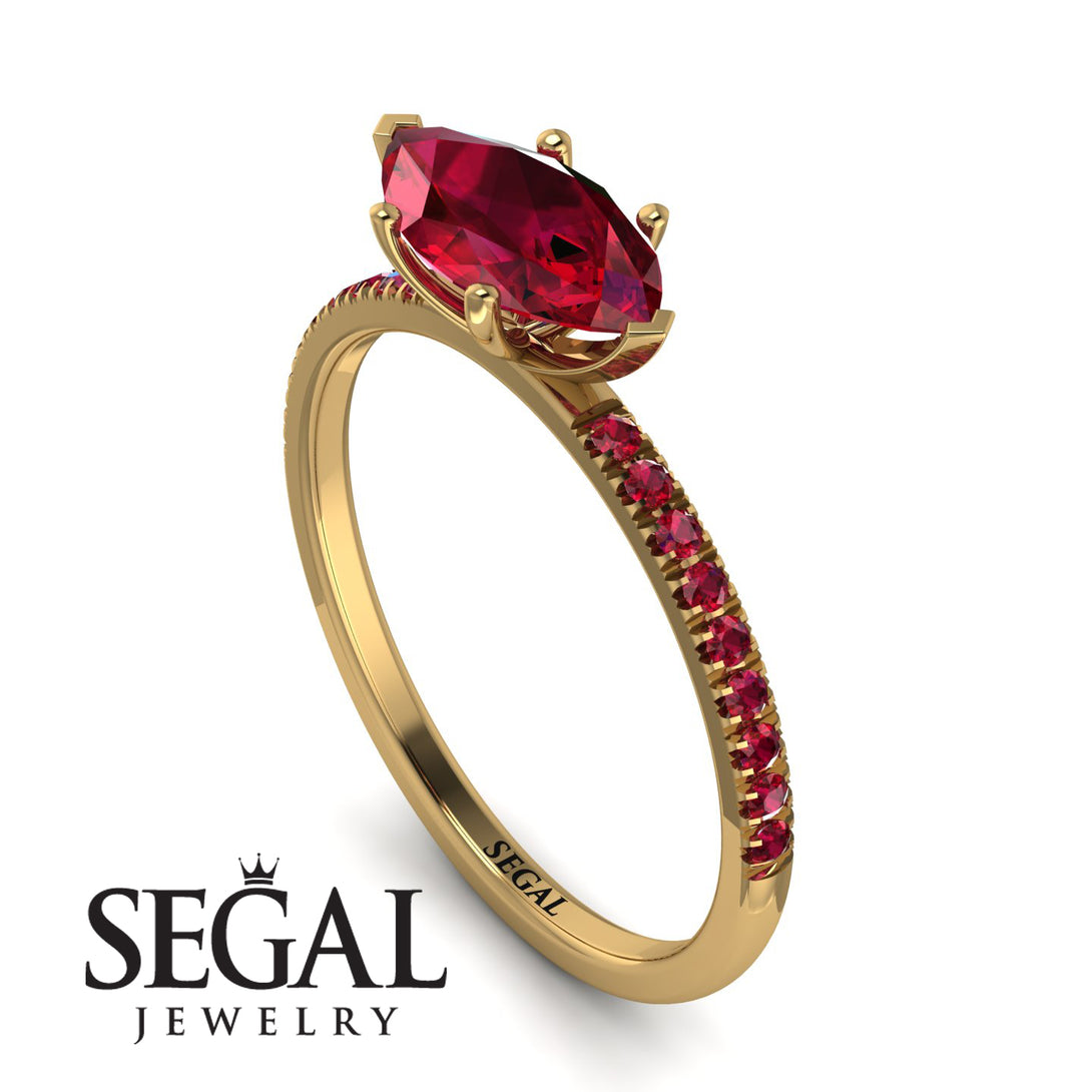 Marqise Ruby Engagement Ring - Lola No. 55