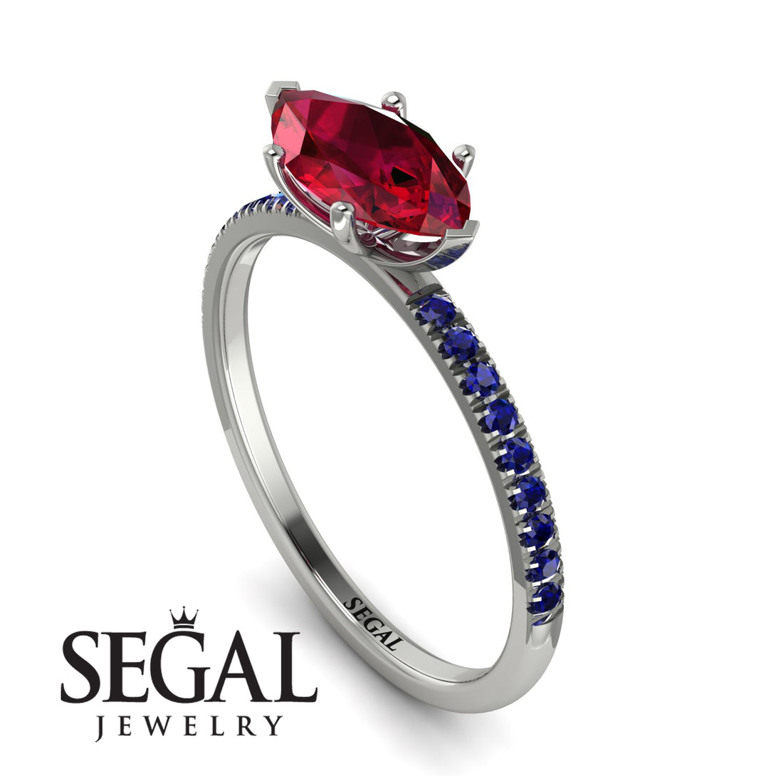 Marqise Ruby Engagement Ring - Lola No. 72