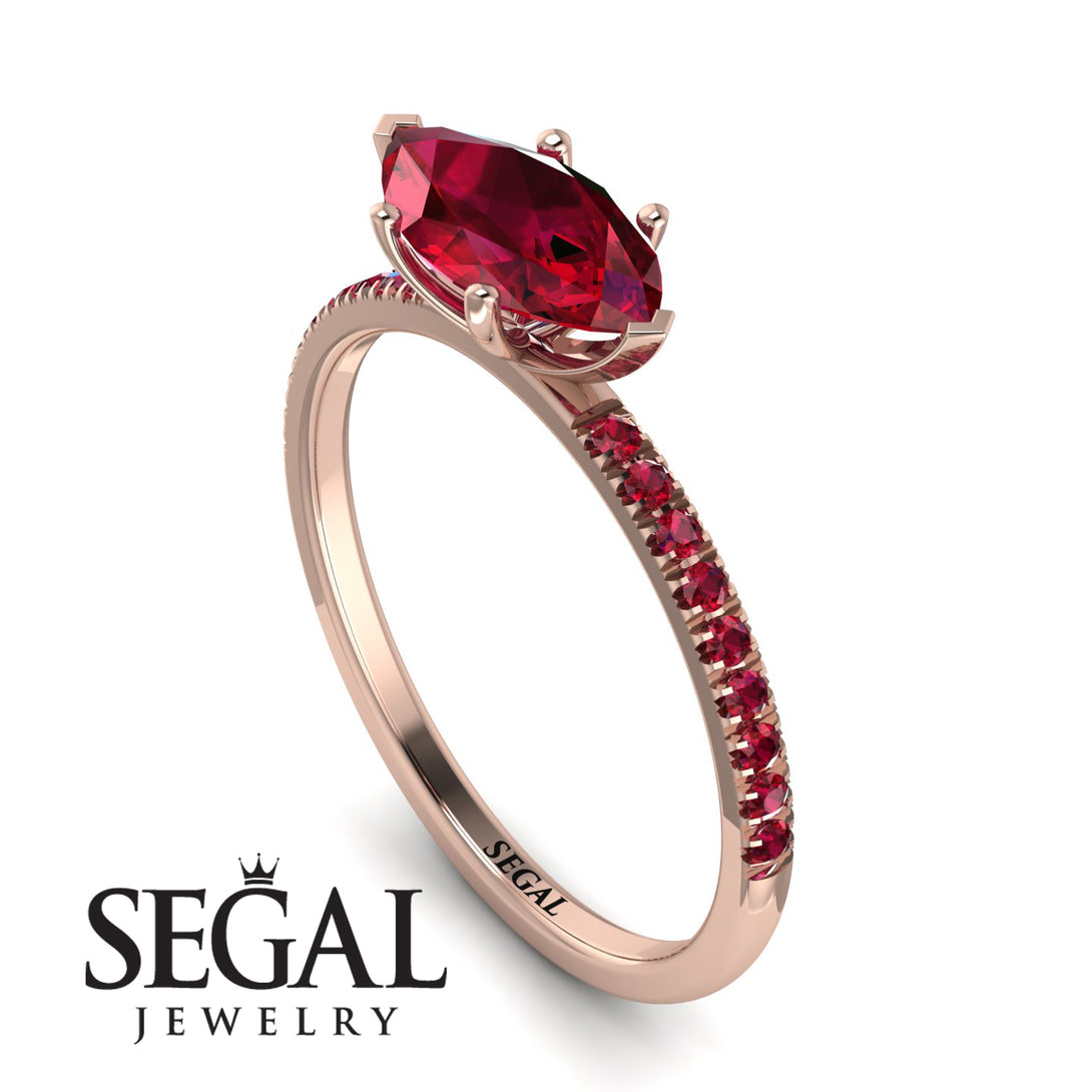 Marqise Ruby Engagement Ring - Lola No. 56