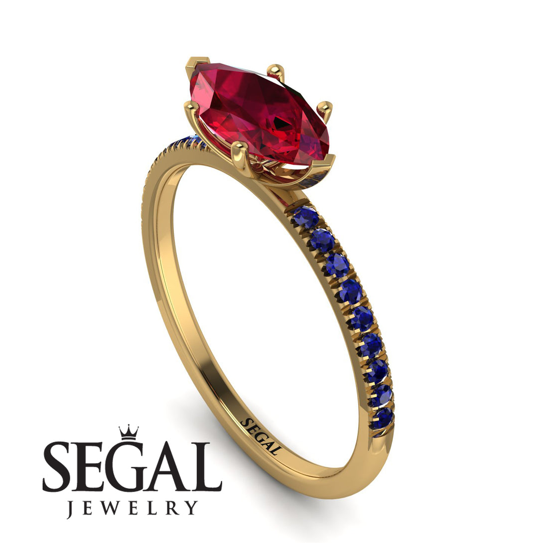 Marqise Ruby Engagement Ring - Lola No. 70
