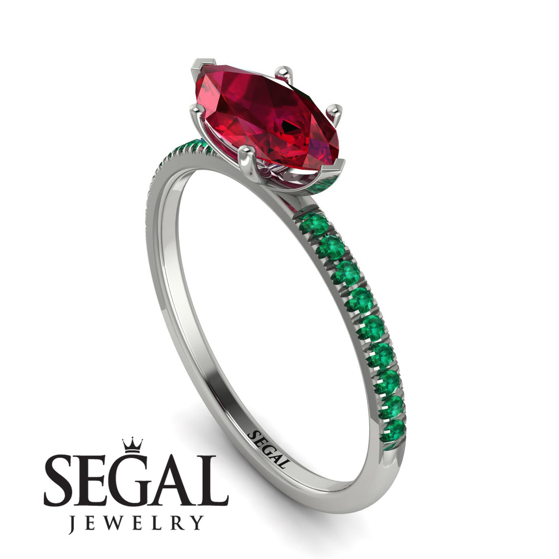 Marqise Ruby Engagement Ring - Lola No. 27