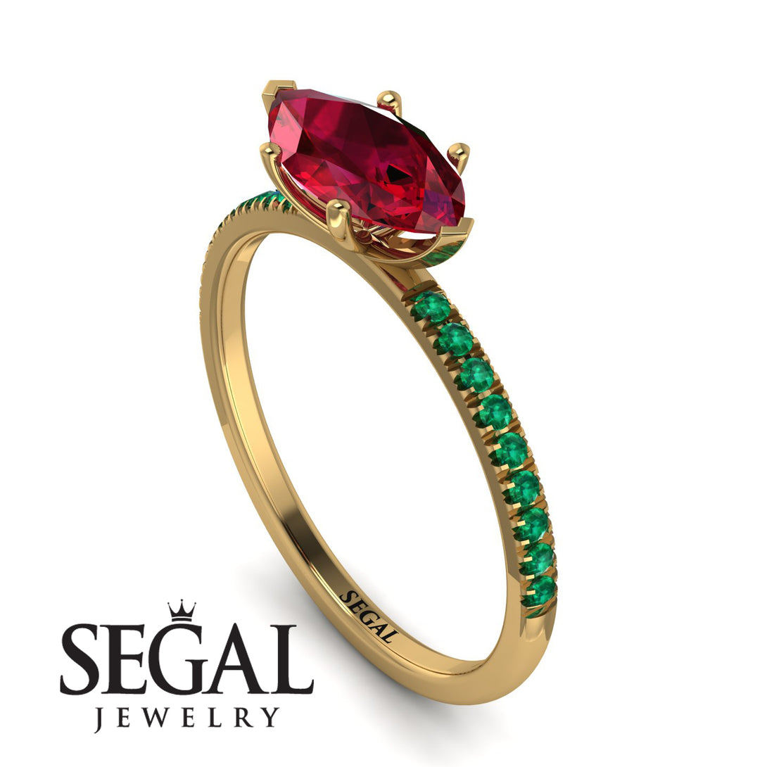 Marqise Ruby Engagement Ring - Lola No. 25