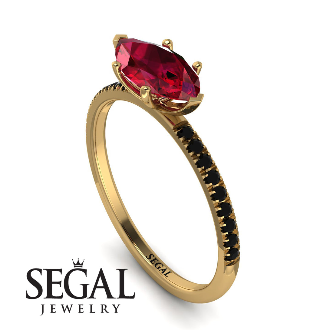 Marqise Ruby Engagement Ring - Lola No. 40