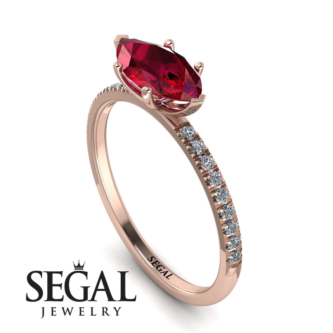 Marqise Ruby Engagement Ring - Lola No. 11