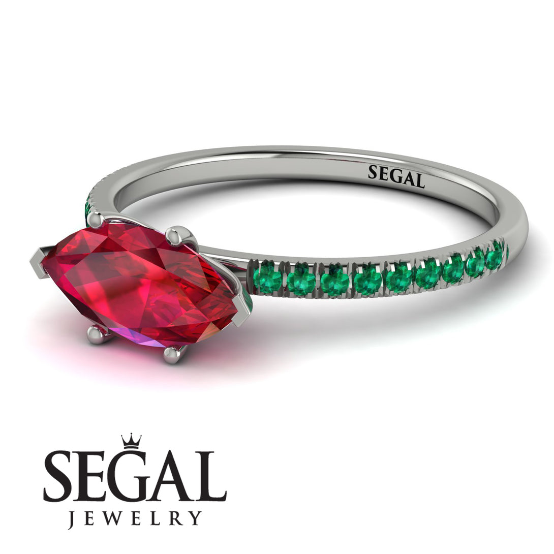 Marqise Ruby Engagement Ring - Lola No. 27