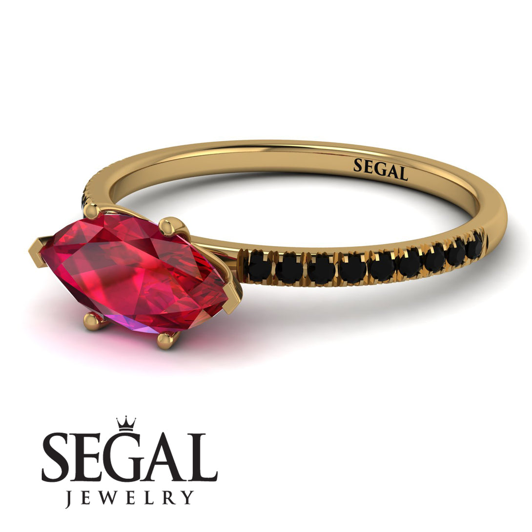 Marqise Ruby Engagement Ring - Lola No. 40