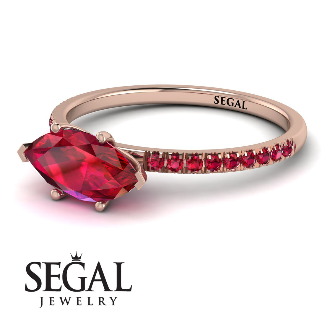 Marqise Ruby Engagement Ring - Lola No. 56