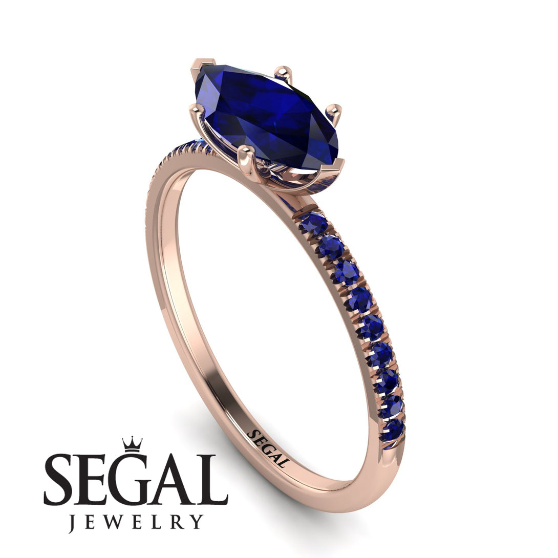 Marqise Sapphire Engagement Ring - Lola No. 74