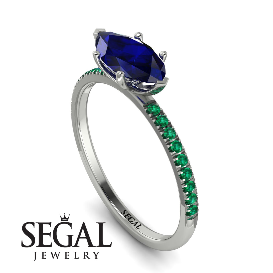 Marqise Sapphire Engagement Ring - Lola No. 30