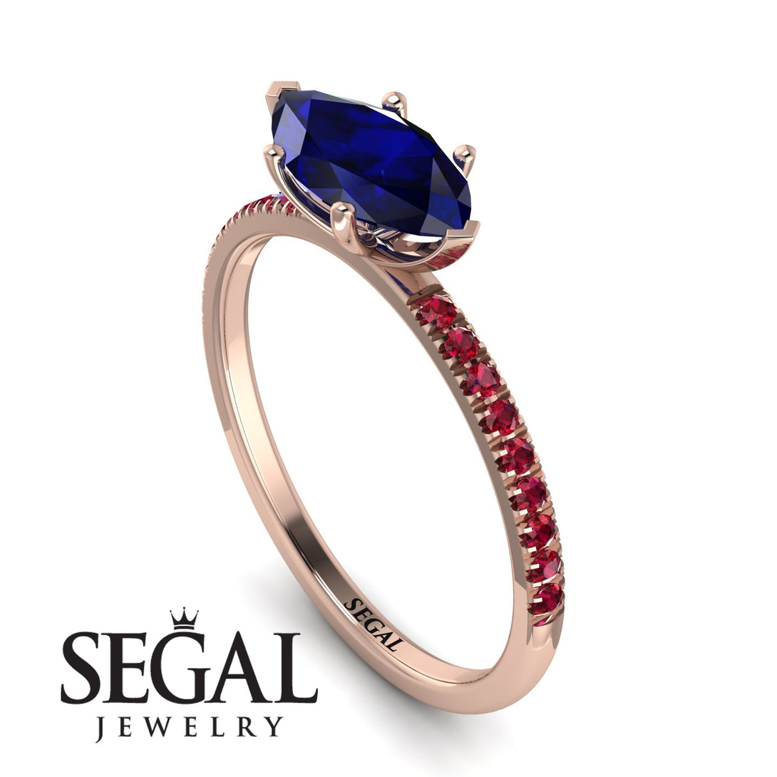 Marqise Sapphire Engagement Ring - Lola No. 59