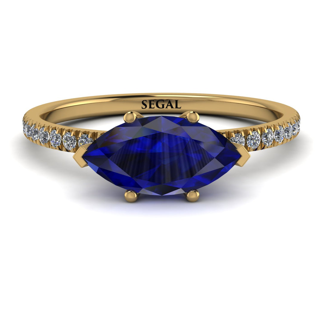 Marqise Sapphire Engagement Ring - Lola No. 13