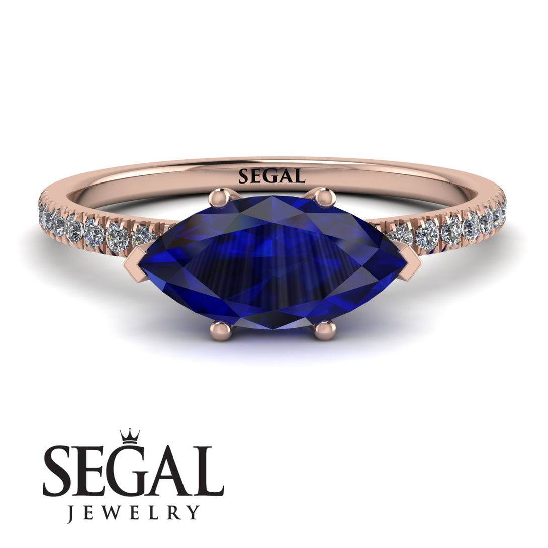 Marqise Sapphire Engagement Ring - Lola No. 14