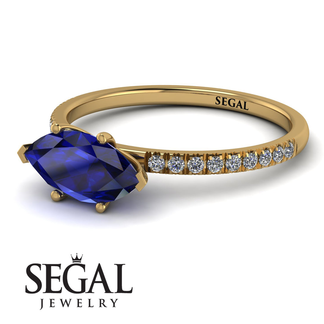 Marqise Sapphire Engagement Ring - Lola No. 13