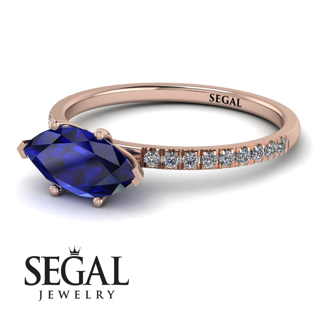 Marqise Sapphire Engagement Ring - Lola No. 14