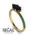 Marqise Black Diamond Engagement Ring - Lola No. 22 image 2