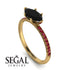 Marqise Black Diamond Engagement Ring - Lola No. 52 image 2