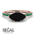 Marqise Black Diamond Engagement Ring - Lola No. 23