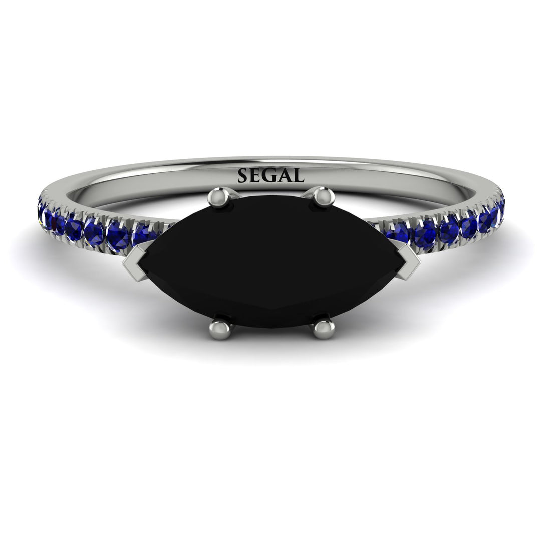 Marqise Black Diamond Engagement Ring - Lola No. 69