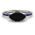 Marqise Black Diamond Engagement Ring - Lola No. 69 image 1